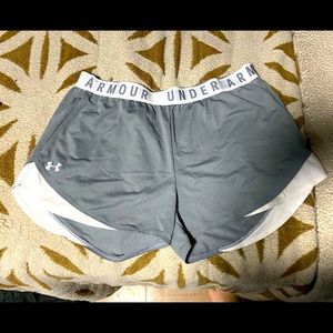 Grey under armour running shorts